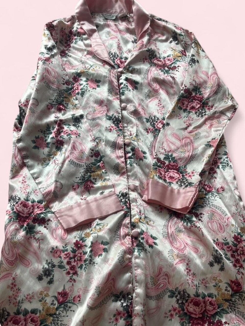 Vintage Satin Floral Nightgown